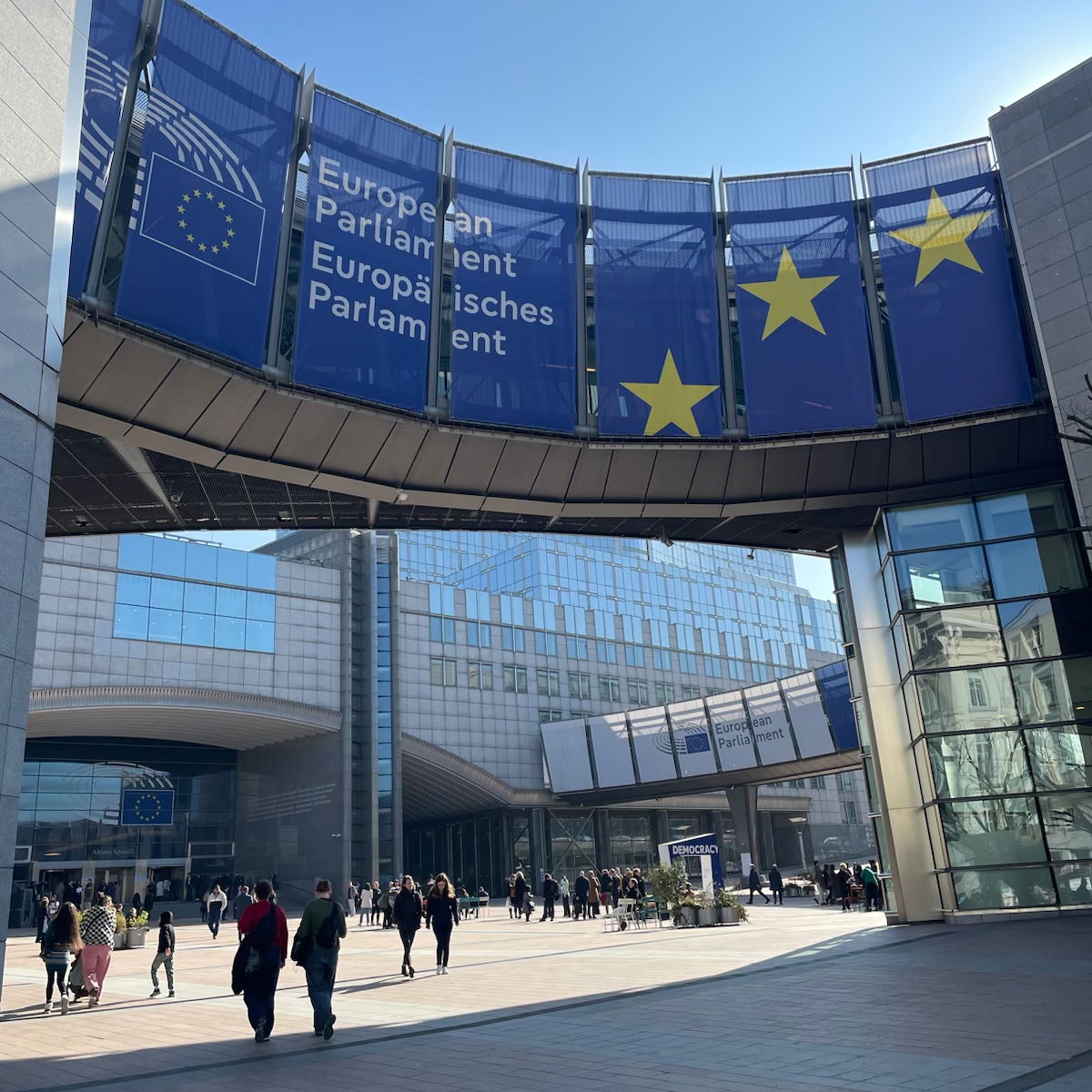 Billede fra Europaparlamentet studietur eleverne i forbindelse af elevernes 3 skoleophold på Campus Vejle