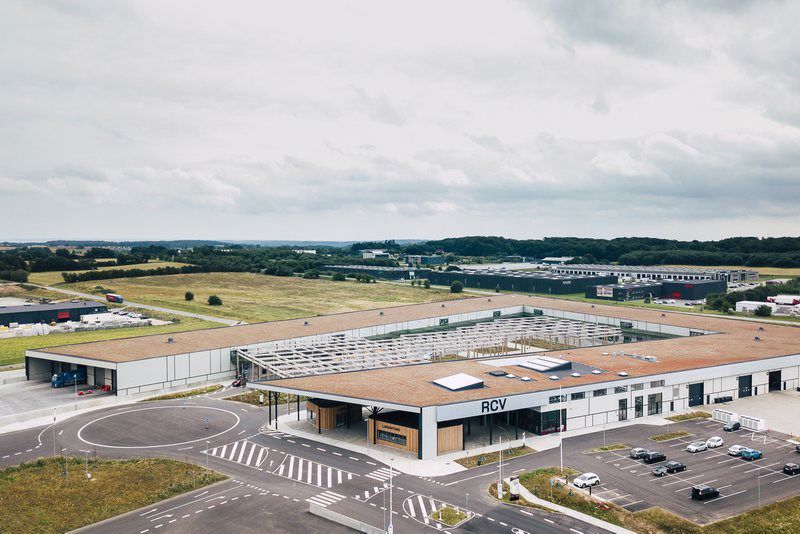 Dronefoto af Ressource Center Vejle med udsigt over området