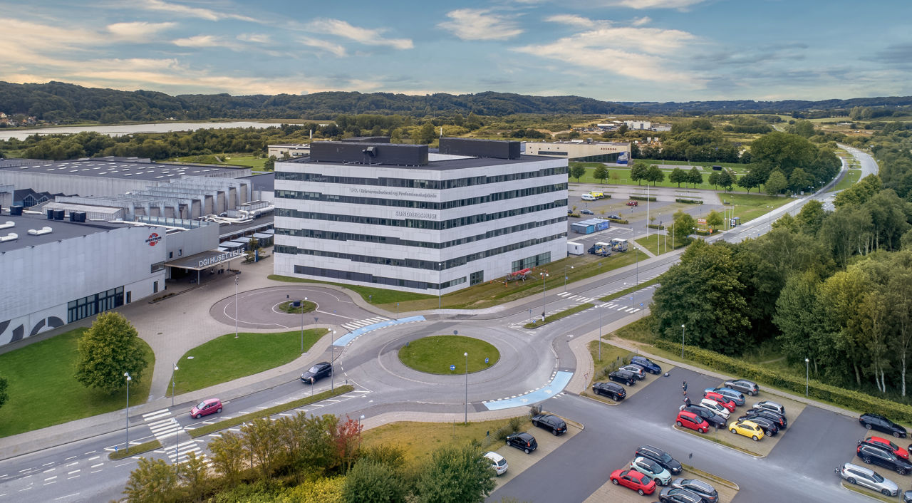 Luftfoto af Sundhedshuset