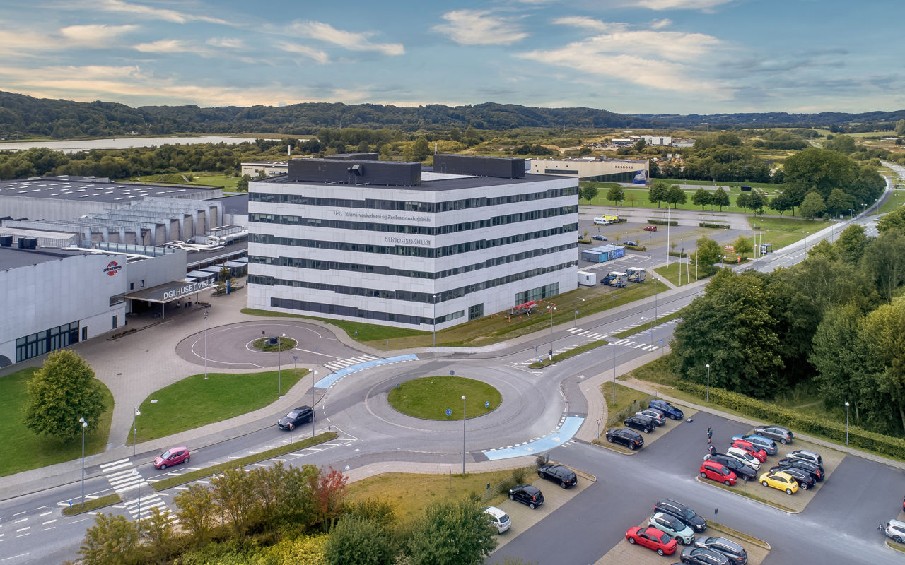 Luftfoto af Sundhedshuset