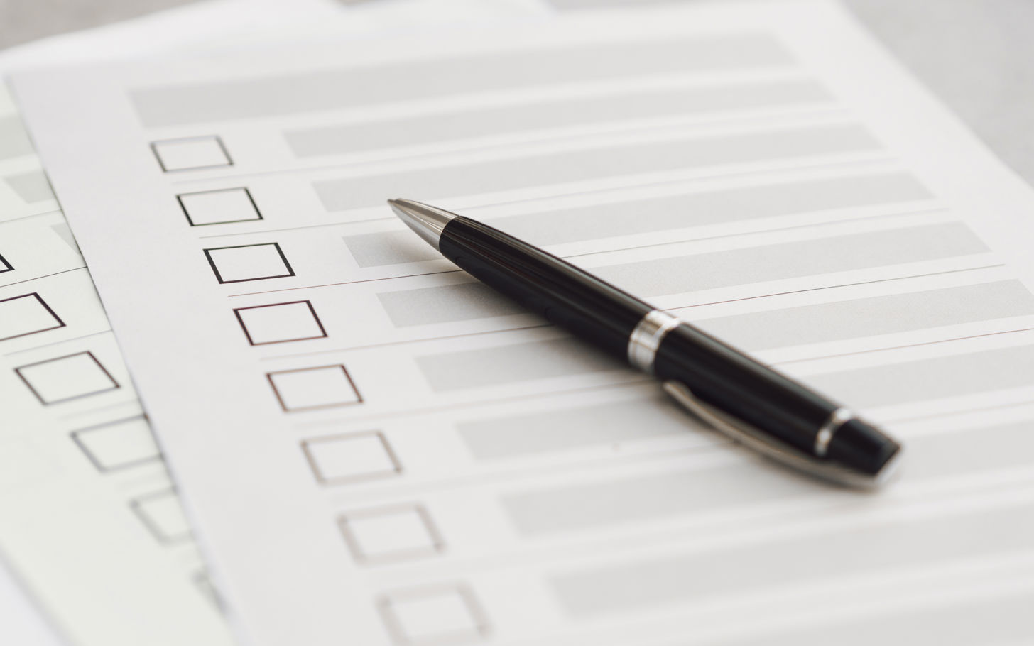 Afkrydsningsskema til alkoholtest